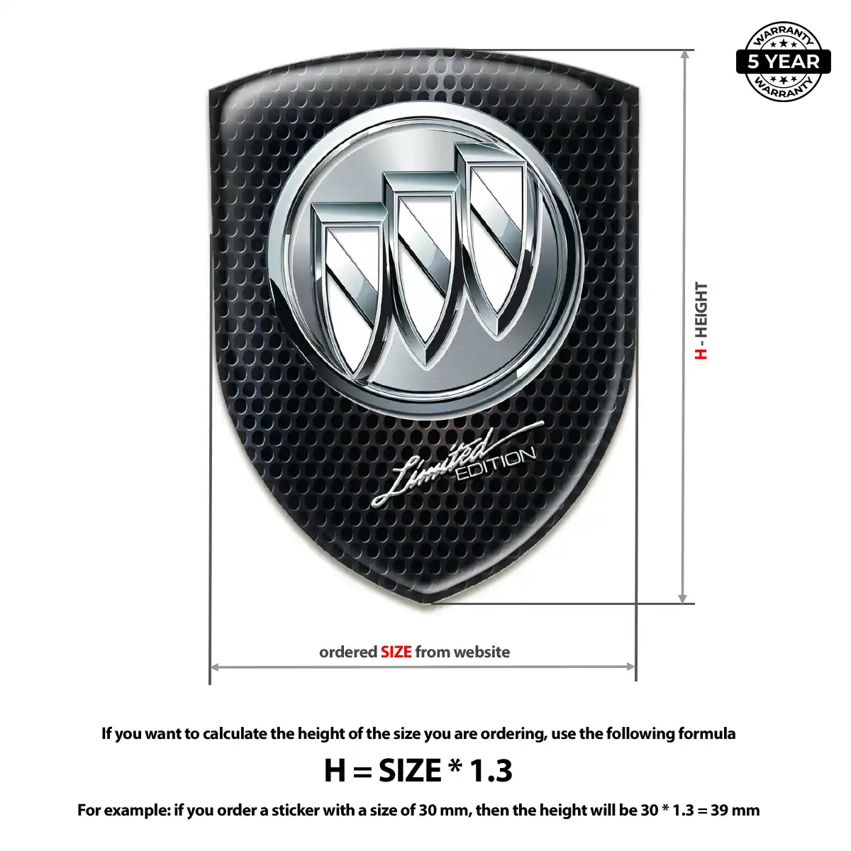 Buick Silicone Sticker Elite Finish