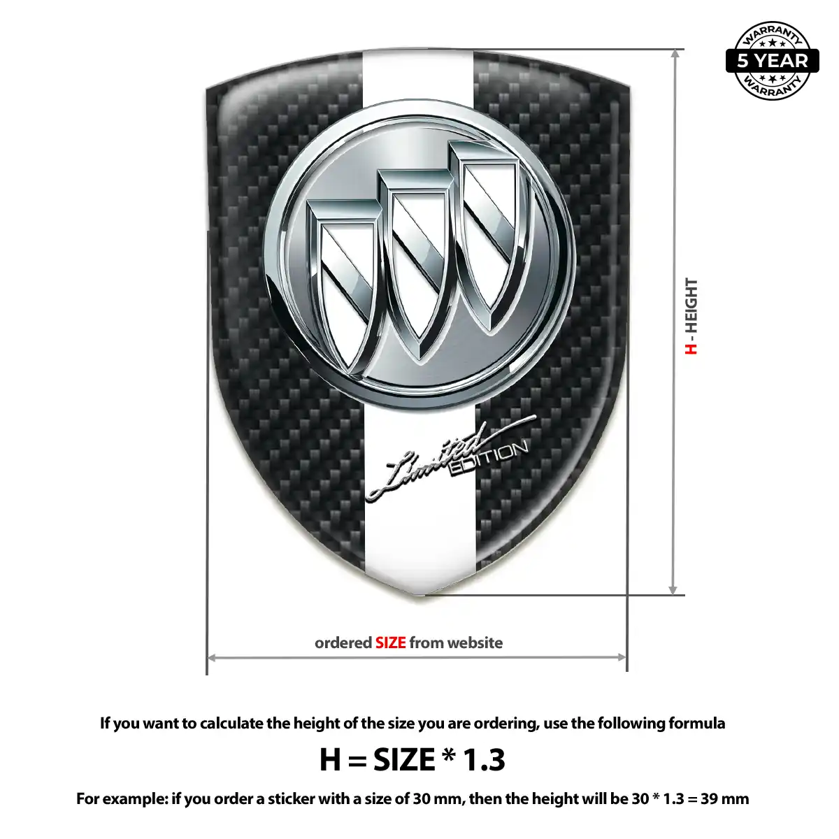 Buick Silicone Sticker Premium Dome