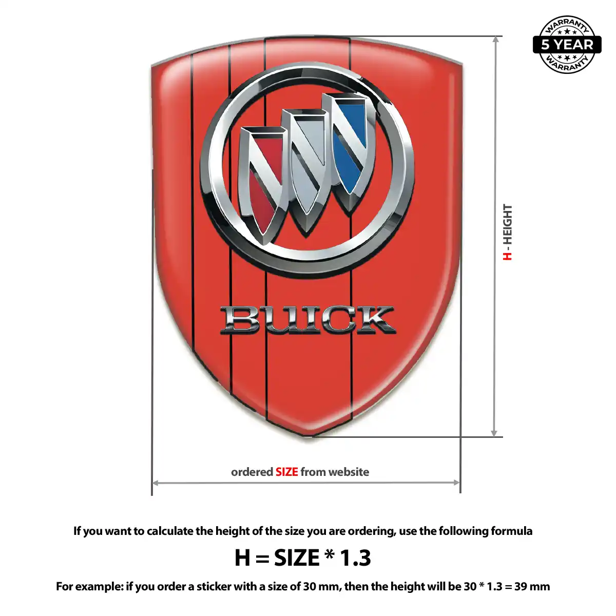Buick Silicone Sticker Resin Luxe