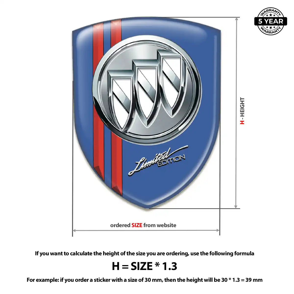Buick Silicone Sticker Sleek Style