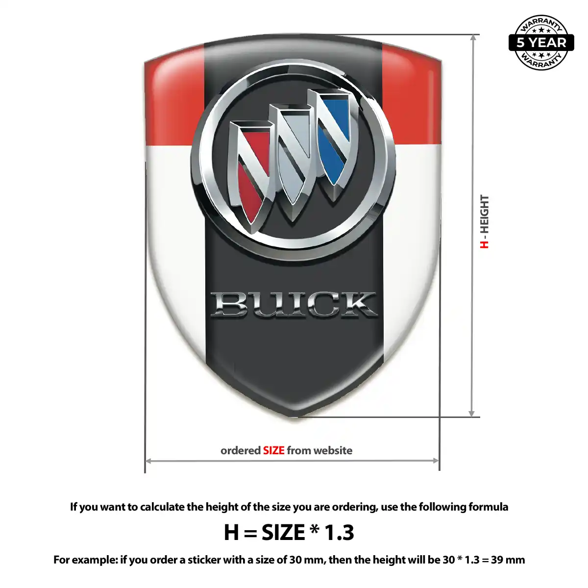 Buick Vehicle Logo Sticker Premium Dome