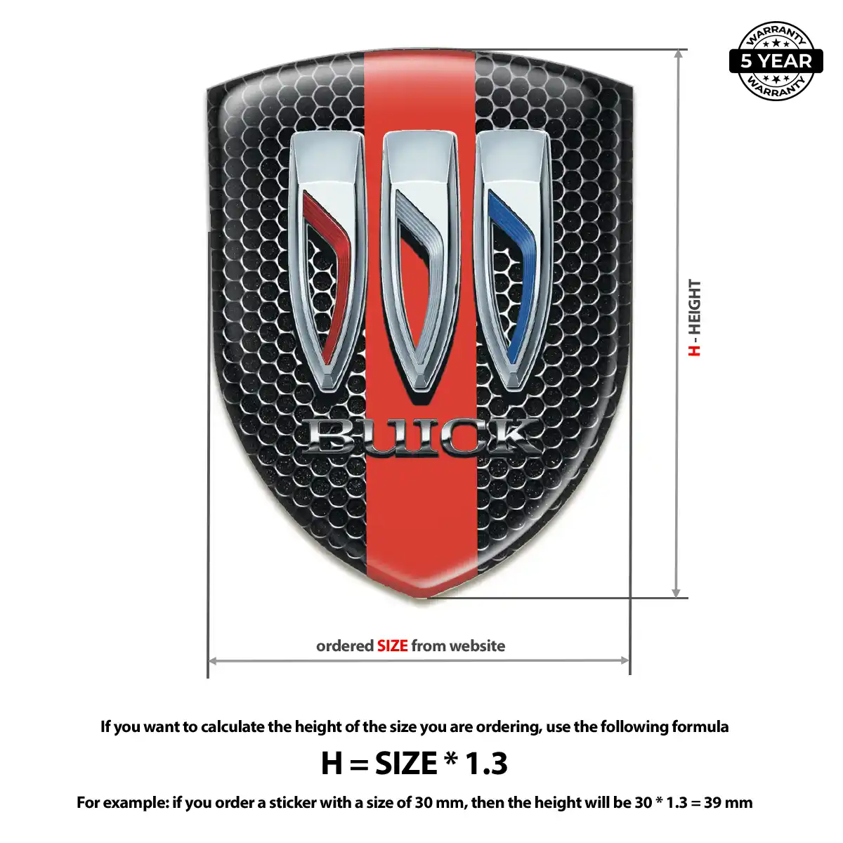Buick Vehicle Logo Sticker Resin Luxe