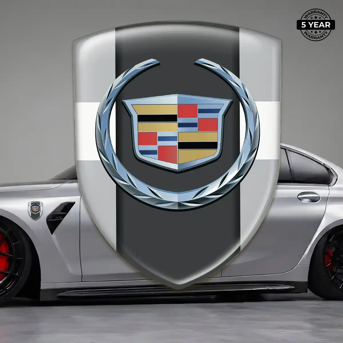 Cadillac 3D Badge Sticker Branded Line