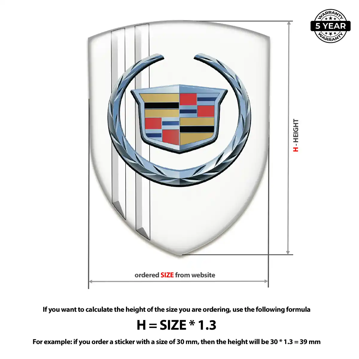Cadillac 3D Badge Sticker Deluxe Edition
