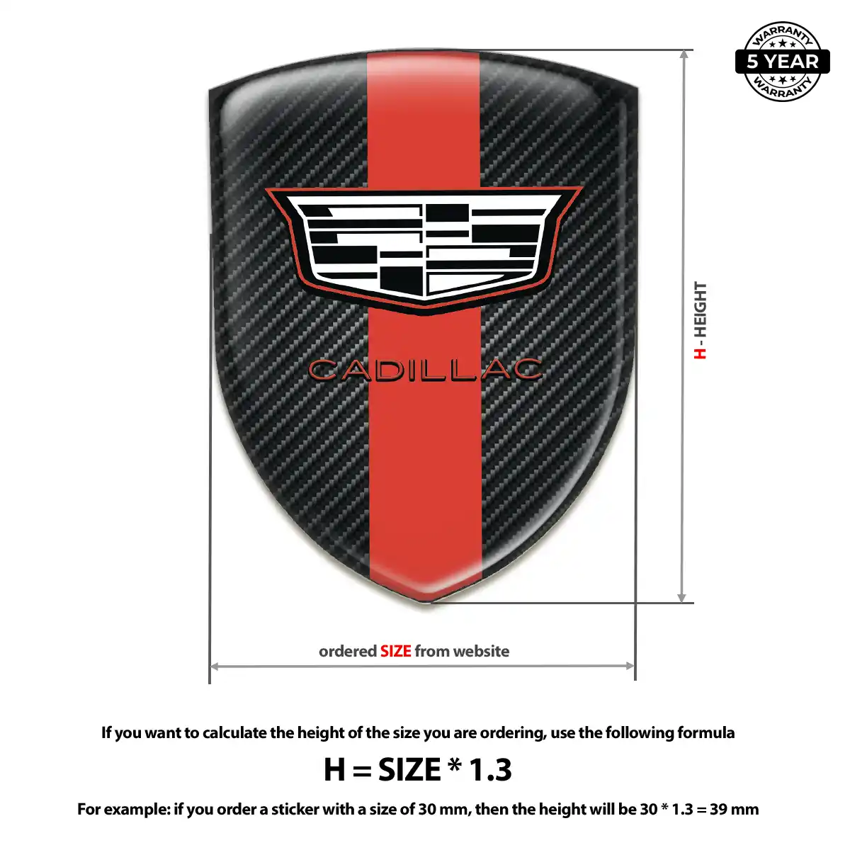 Cadillac 3D Badge Sticker Exterior Luxe