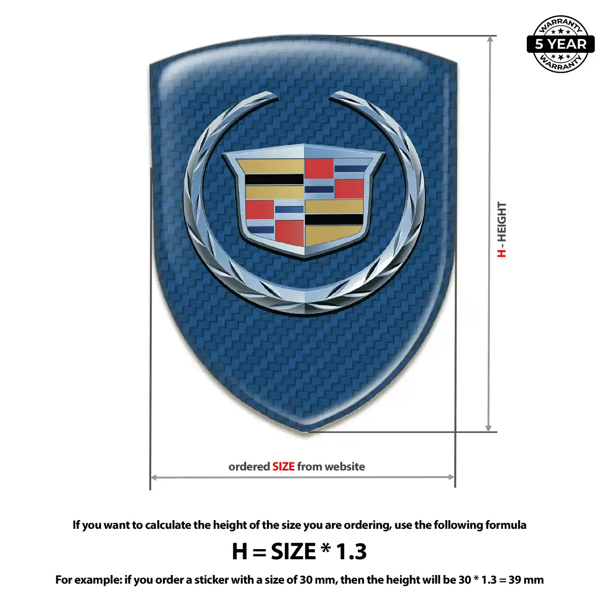 Cadillac 3D Badge Sticker Interior Luxe