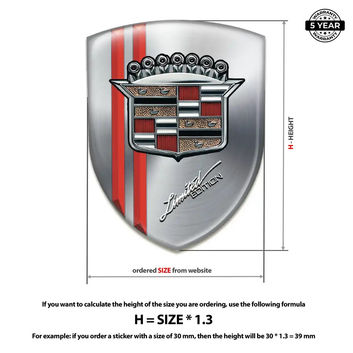 Cadillac 3D Badge Sticker Marked Edition