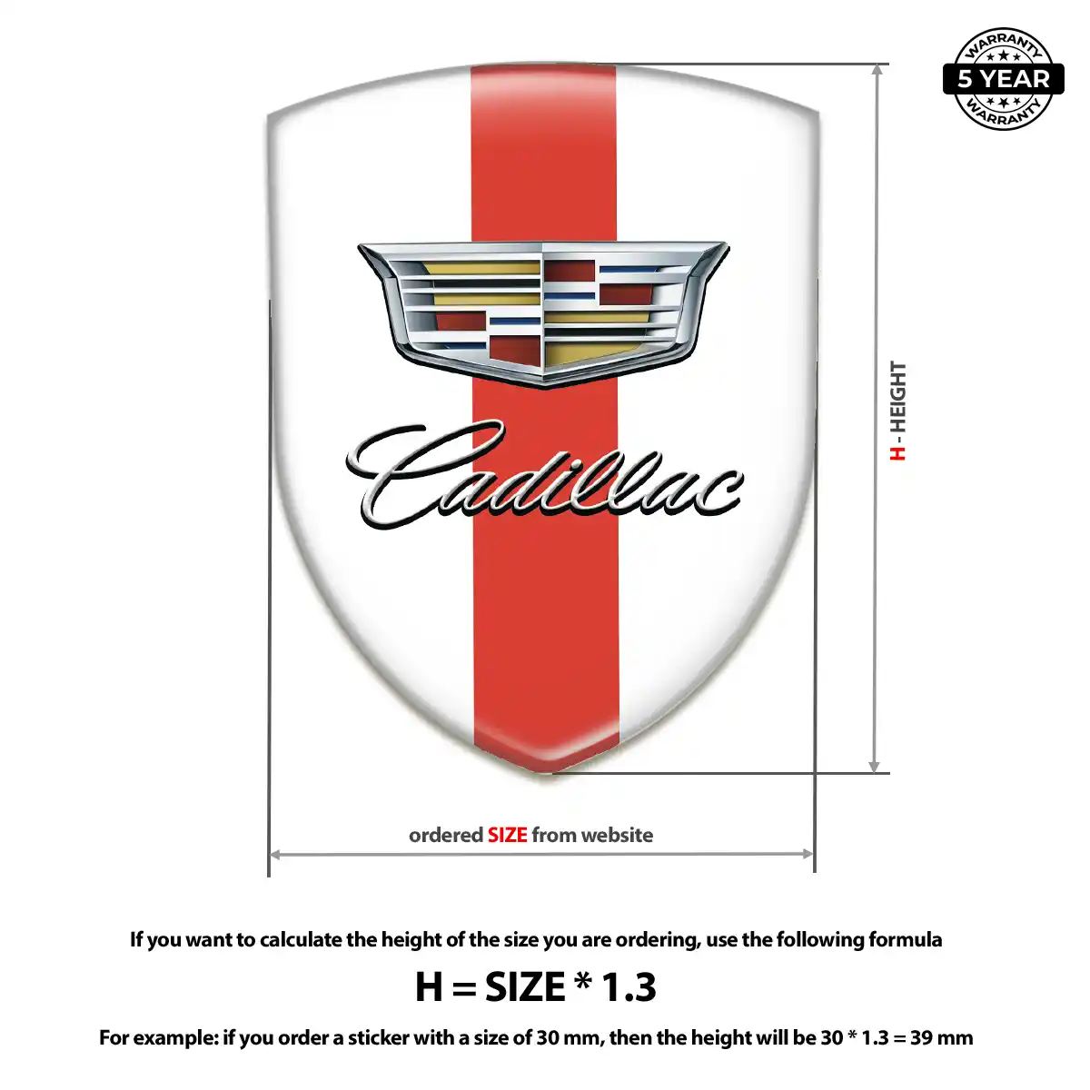 Cadillac 3D Badge Sticker Noble Edition