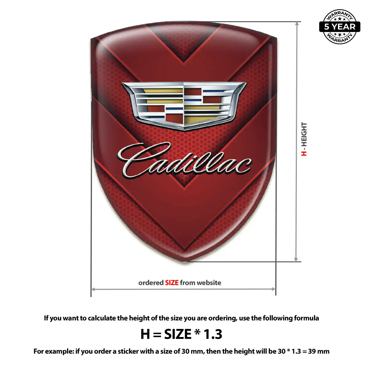 Cadillac 3D Badge Sticker Opulent Line