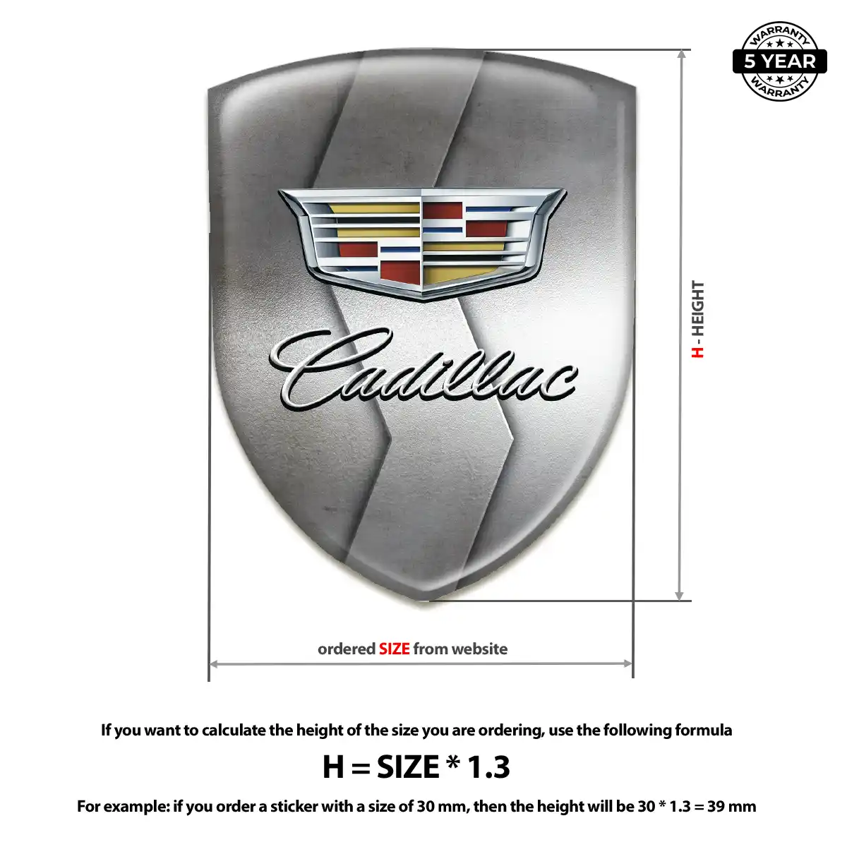 Cadillac 3D Badge Sticker Premium Dome