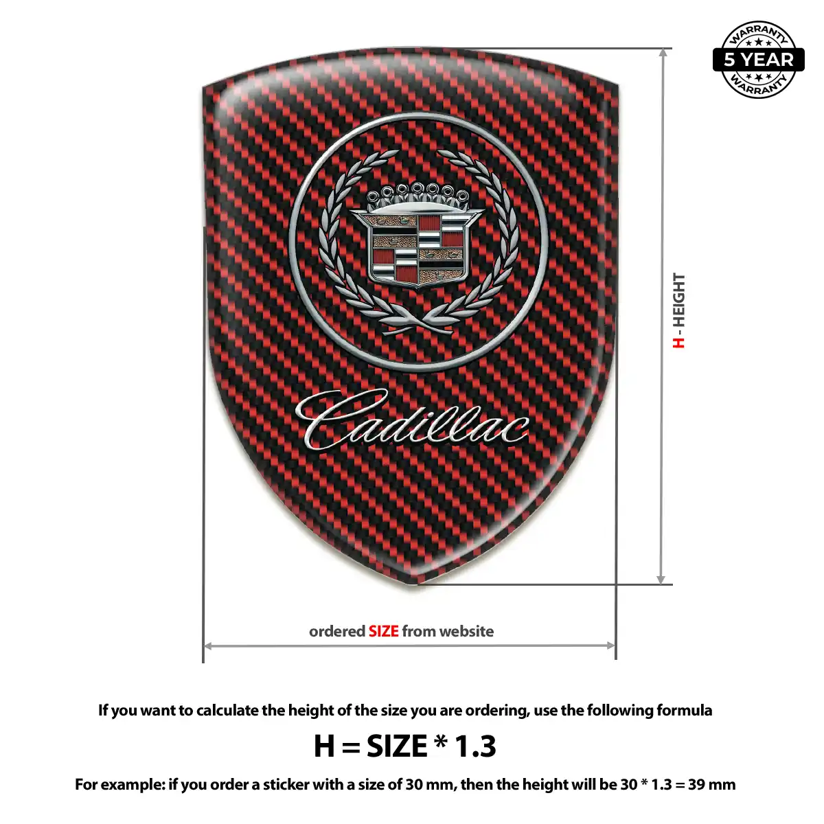Cadillac 3D Badge Sticker Refined Design