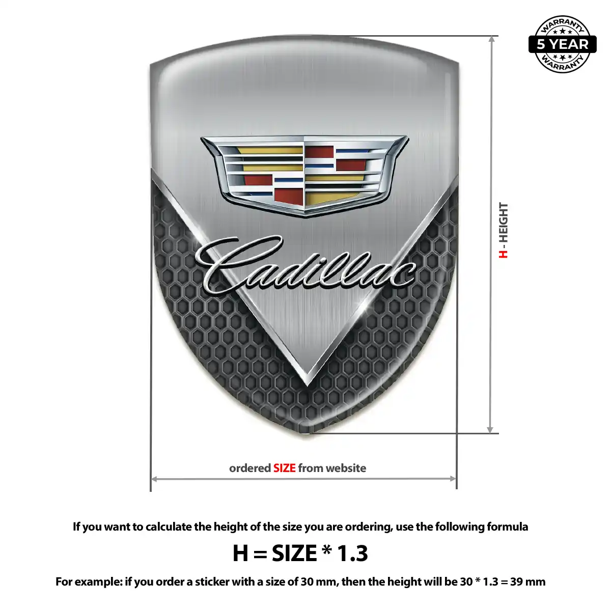 Cadillac 3D Badge Sticker Resin Luxe