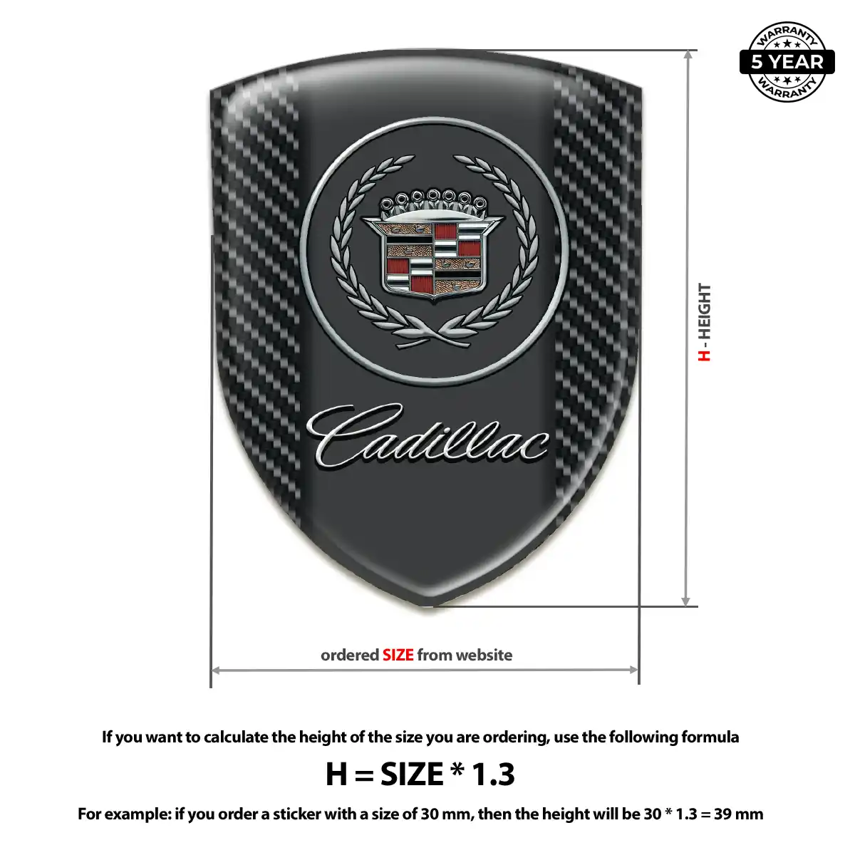 Cadillac 3D Badge Sticker Signature Edition