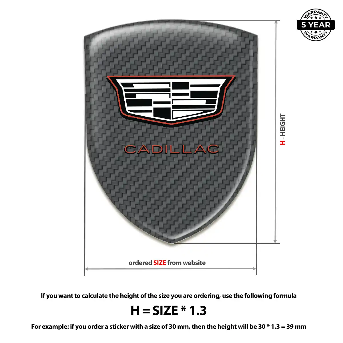 Cadillac 3D Badge Sticker Sleek Style