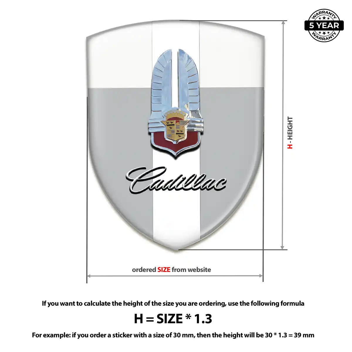 Cadillac 3D Domed Sticker Cabin Style