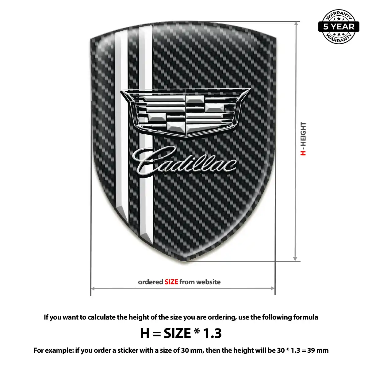Cadillac 3D Domed Sticker Elite Edition