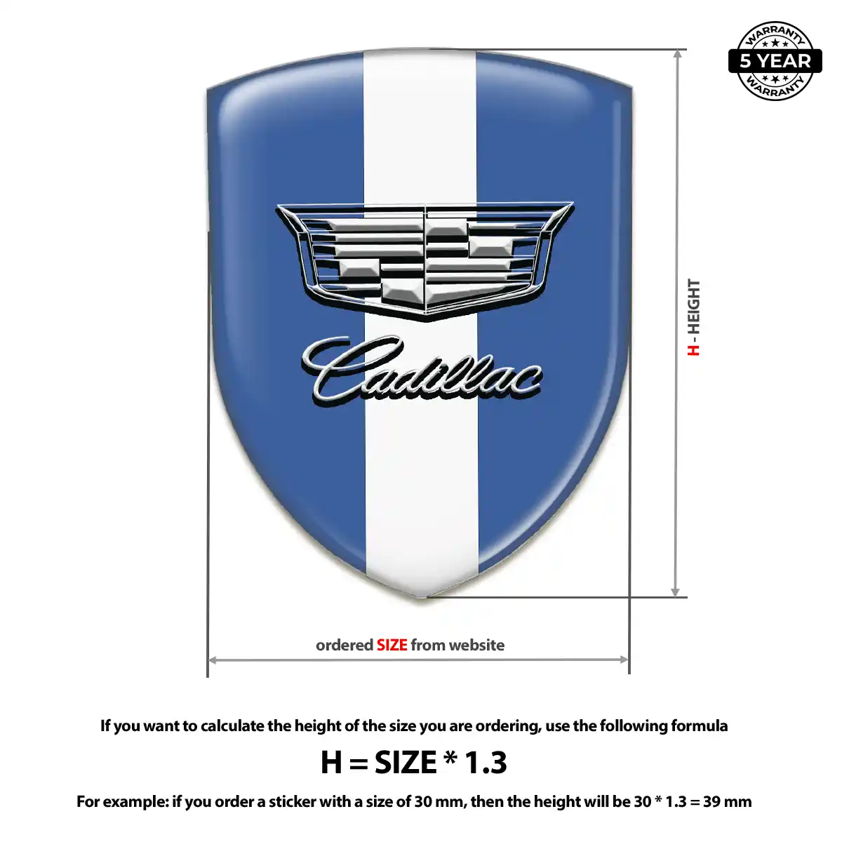 Cadillac 3D Domed Sticker Noble Edition