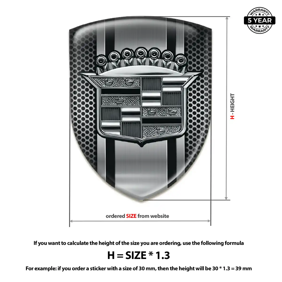 Cadillac 3D Domed Sticker Outer Style