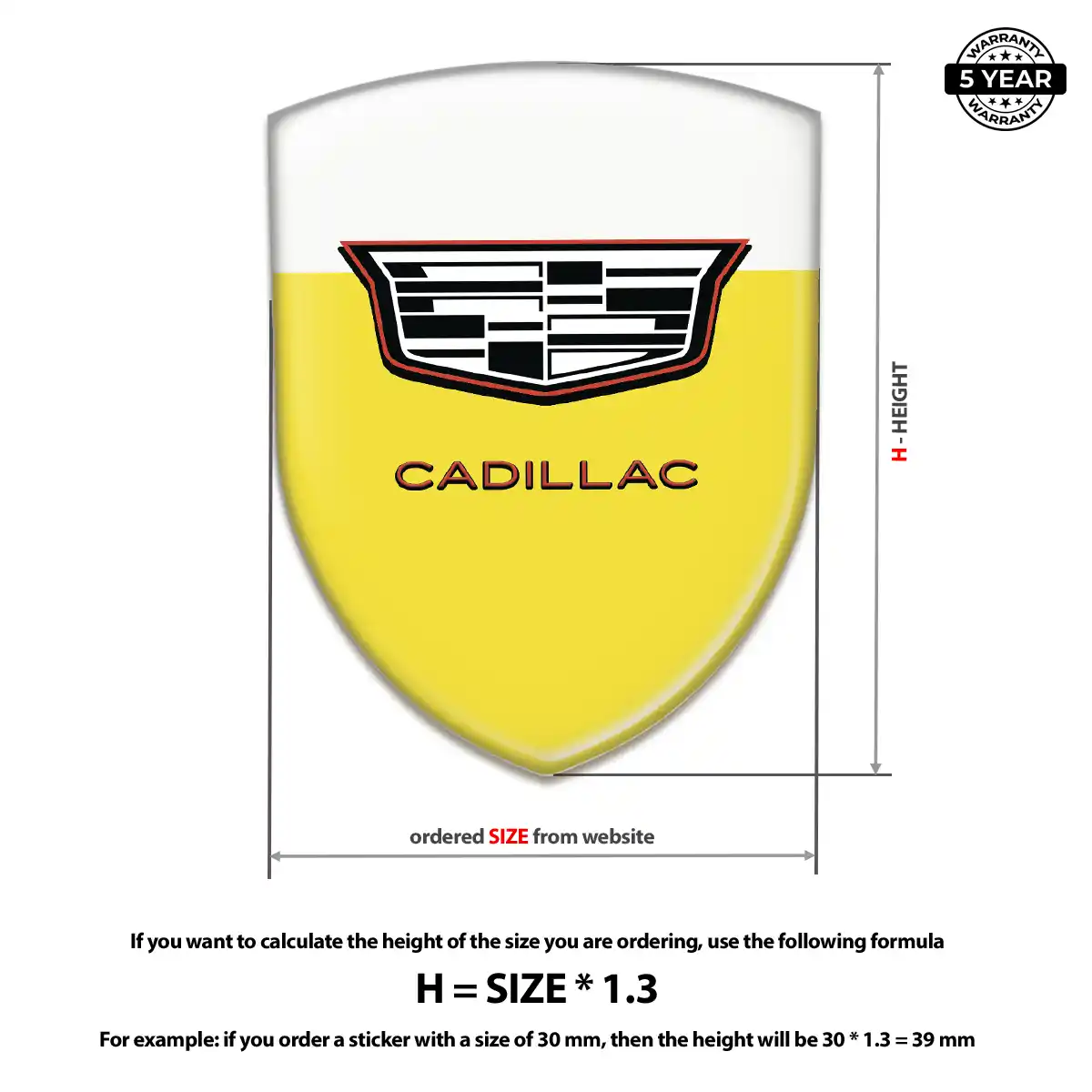 Cadillac 3D Domed Sticker Performance Style
