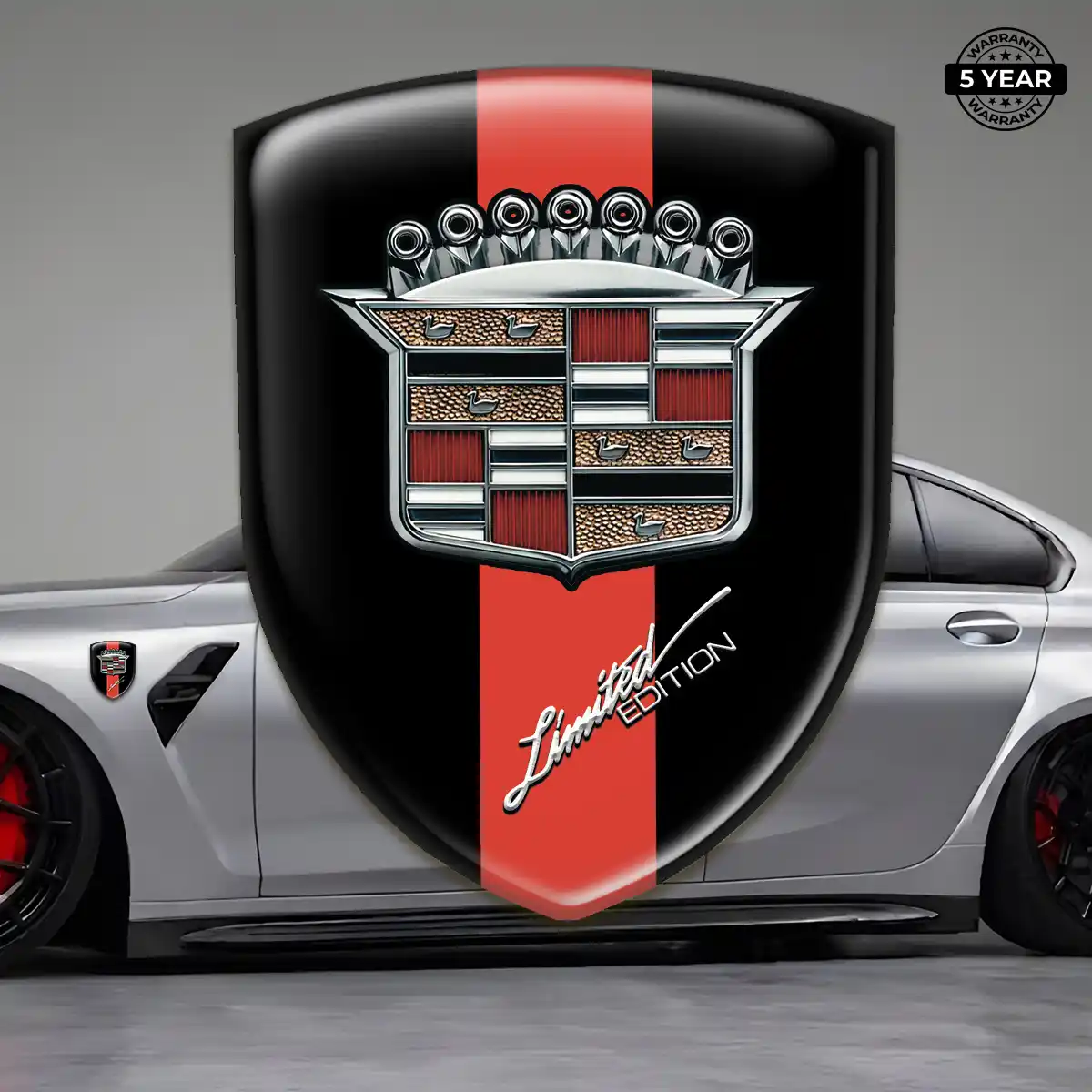 Cadillac 3D Domed Sticker Resin Luxe