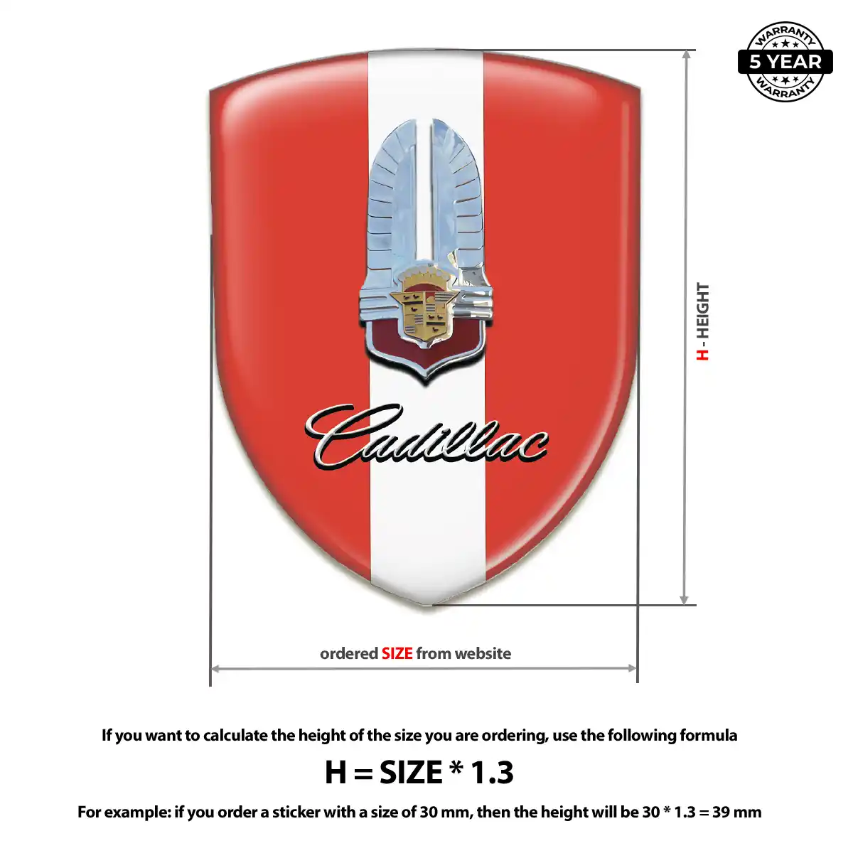 Cadillac 3D Domed Sticker Signature Edition