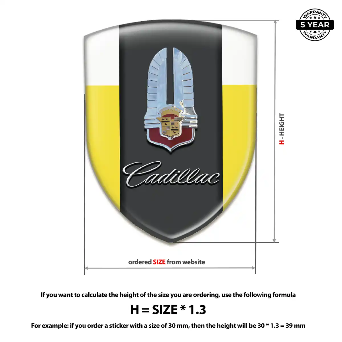 Cadillac 3D Domed Sticker Sleek Style