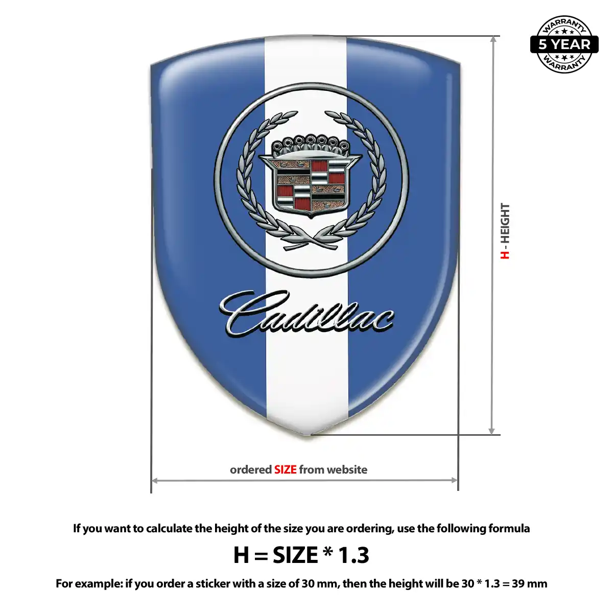 Cadillac 3D Domed Sticker Sport Tuning