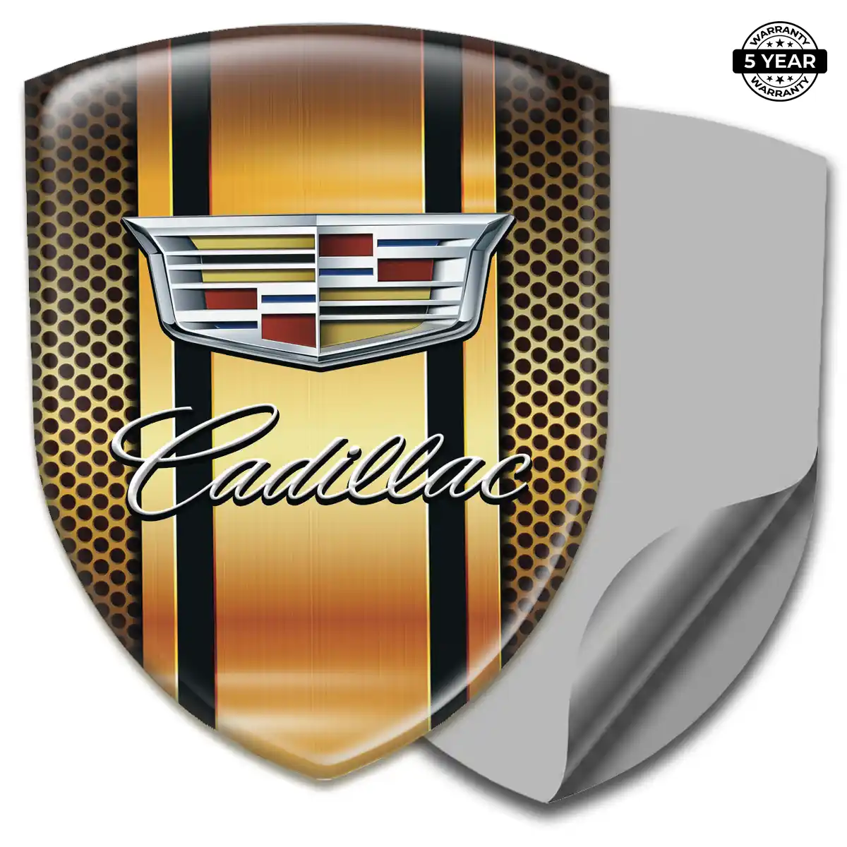 Cadillac 3D Emblem Sticker Branded Line