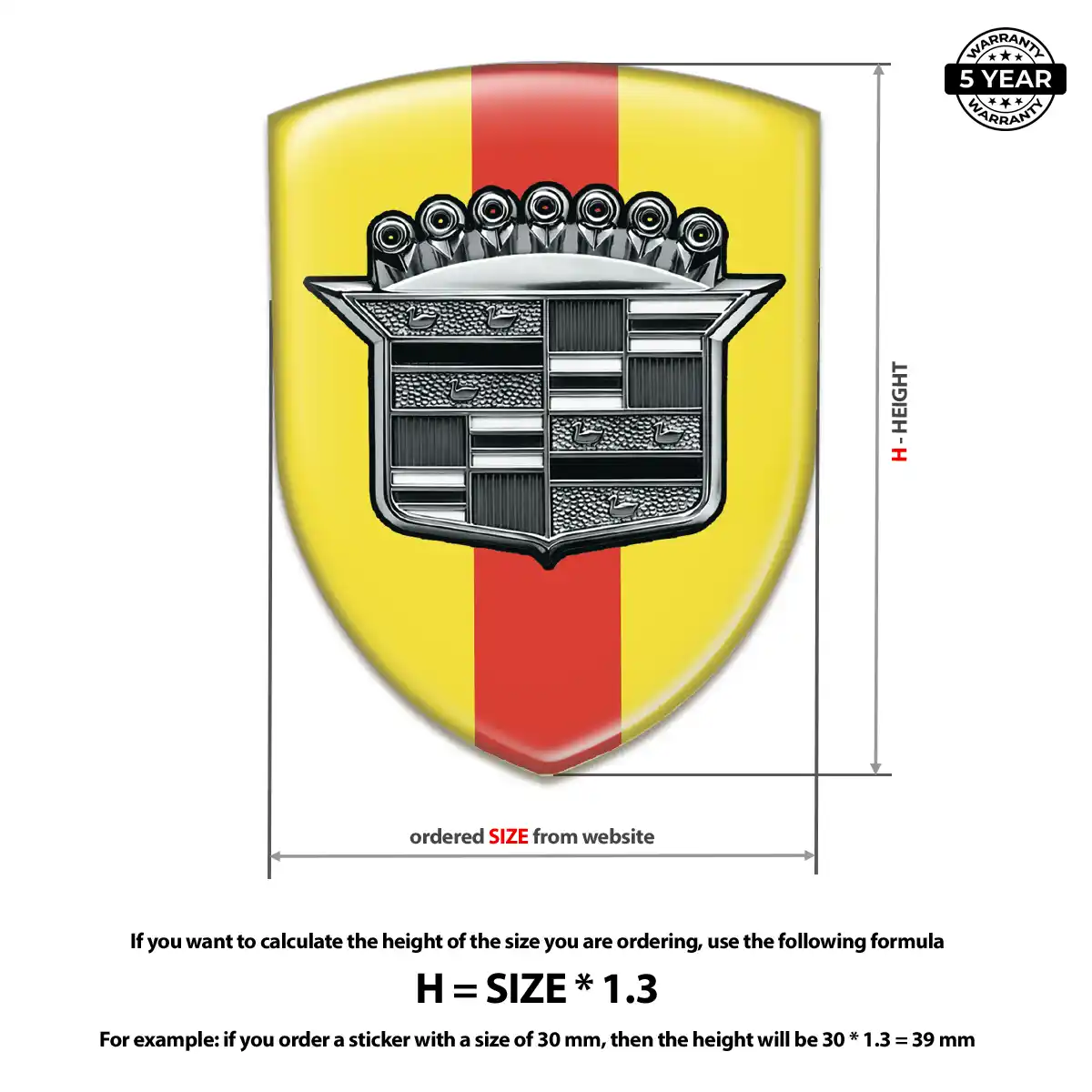 Cadillac 3D Emblem Sticker Cabin Style
