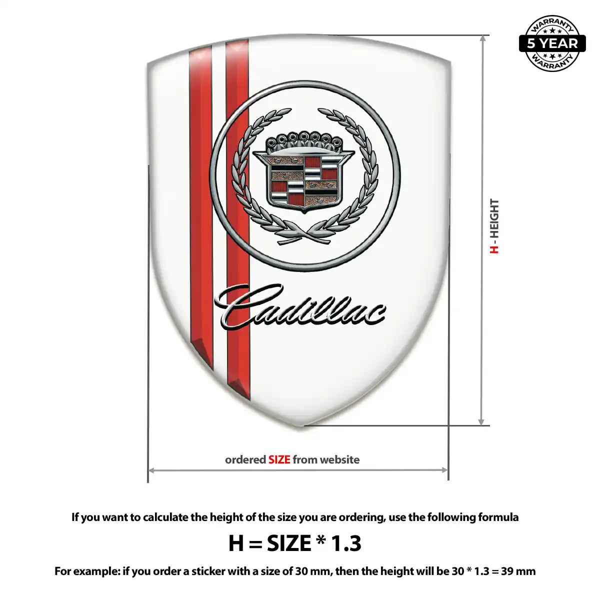 Cadillac 3D Emblem Sticker Deluxe Edition