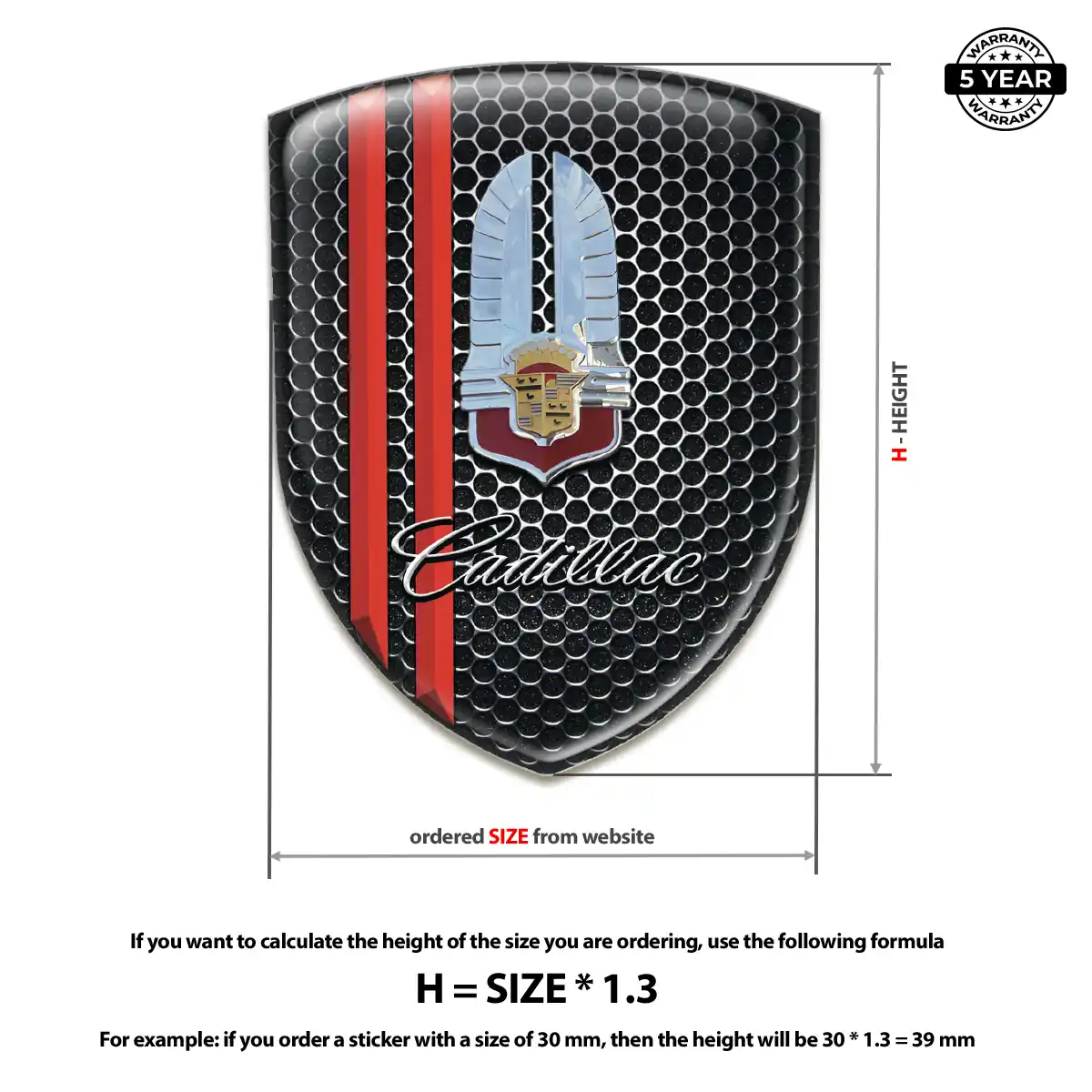 Cadillac 3D Emblem Sticker Interior Elegance