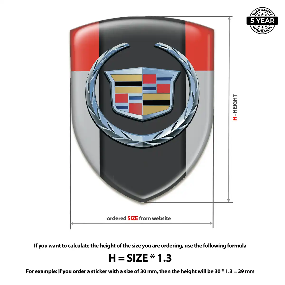 Cadillac 3D Emblem Sticker Interior Luxe