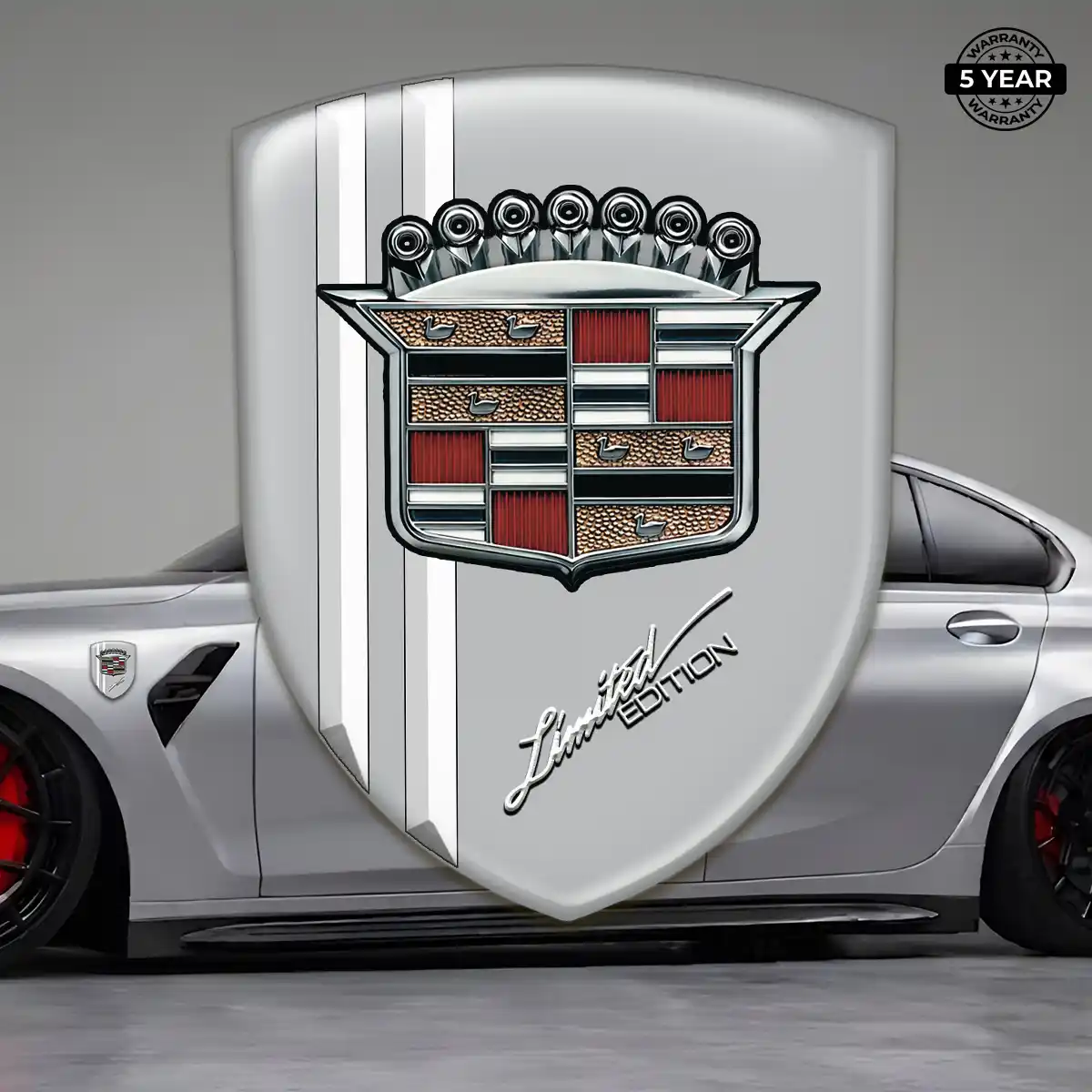Cadillac 3D Emblem Sticker Premium Dome