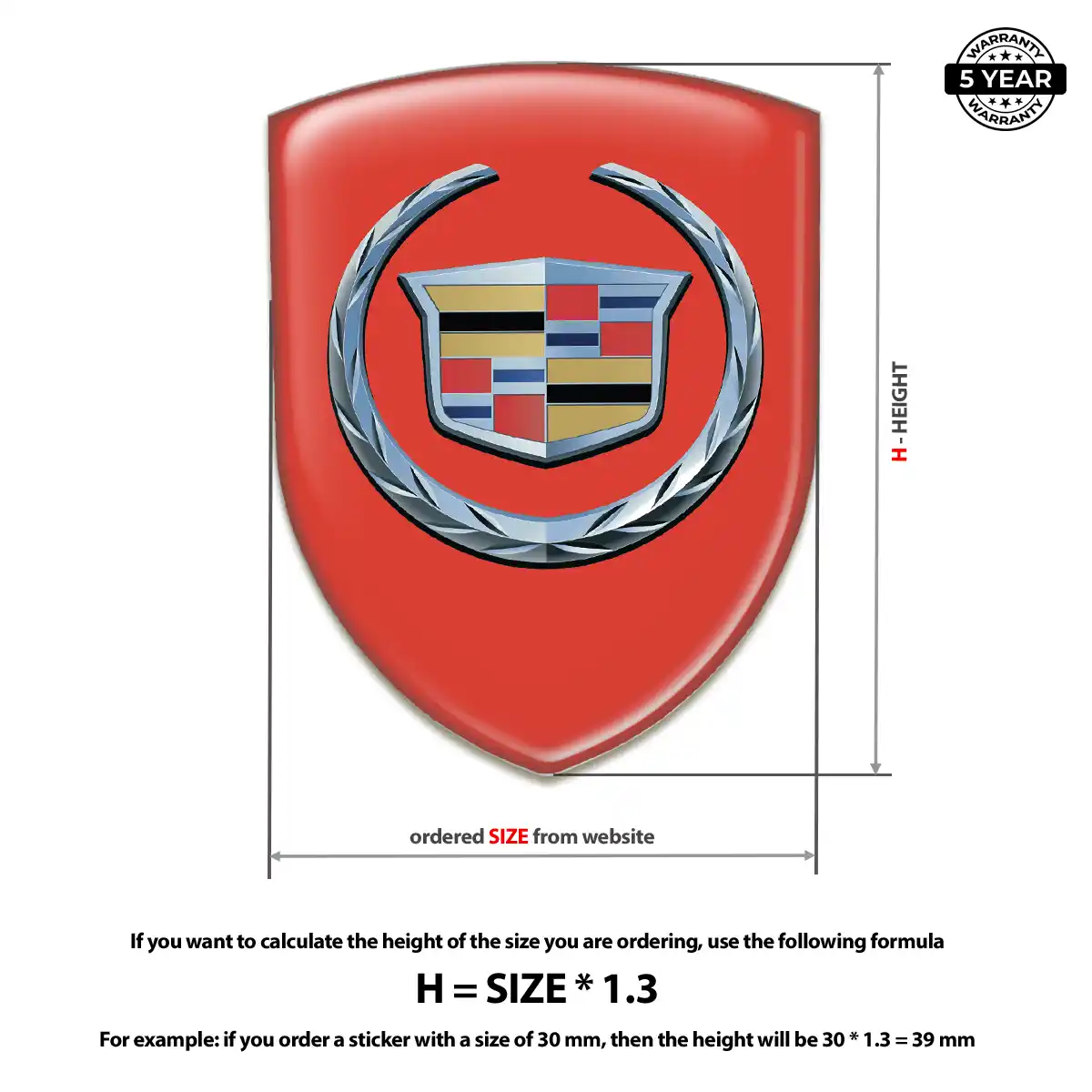 Cadillac 3D Emblem Sticker Prestige Line