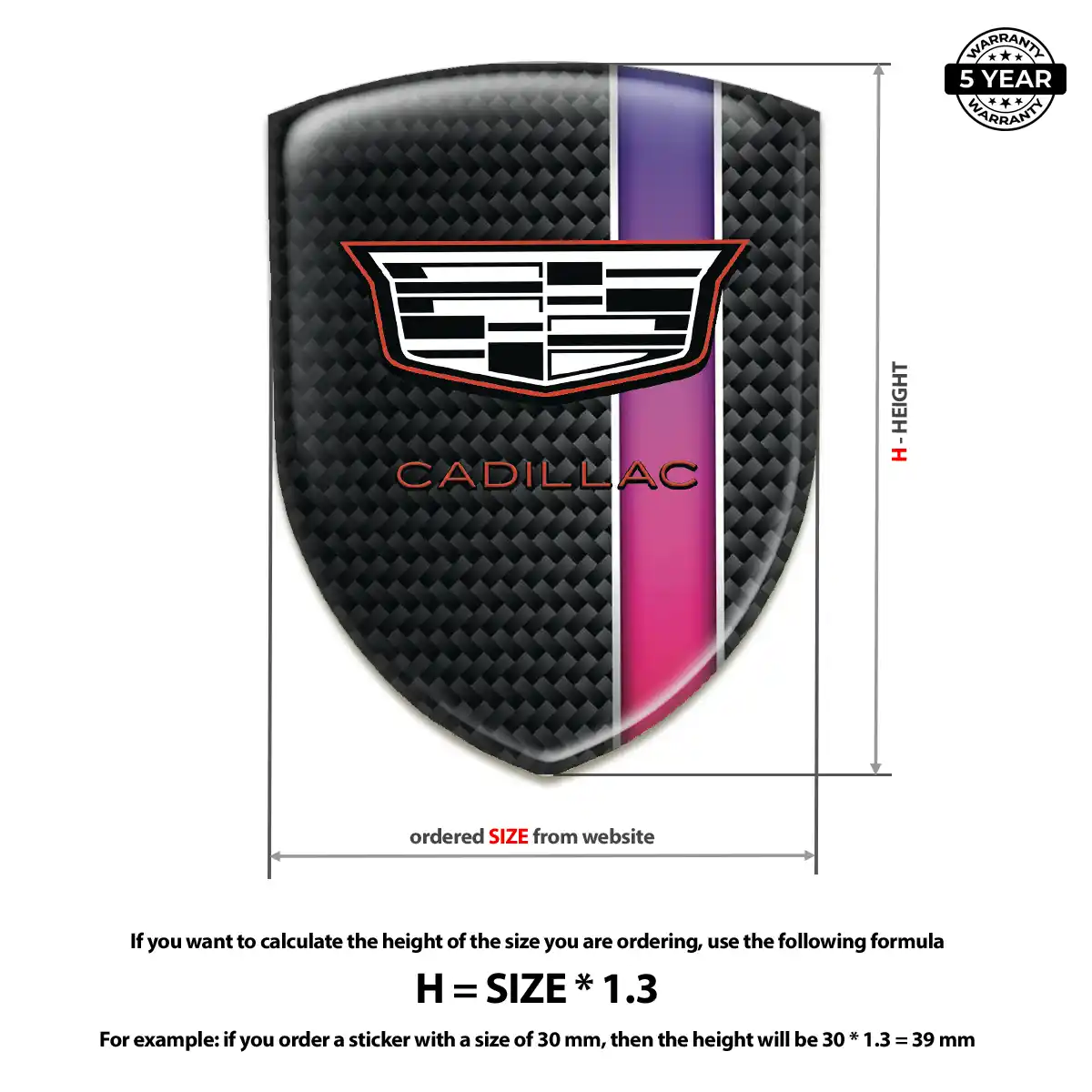 Cadillac 3D Emblem Sticker Prime Quality