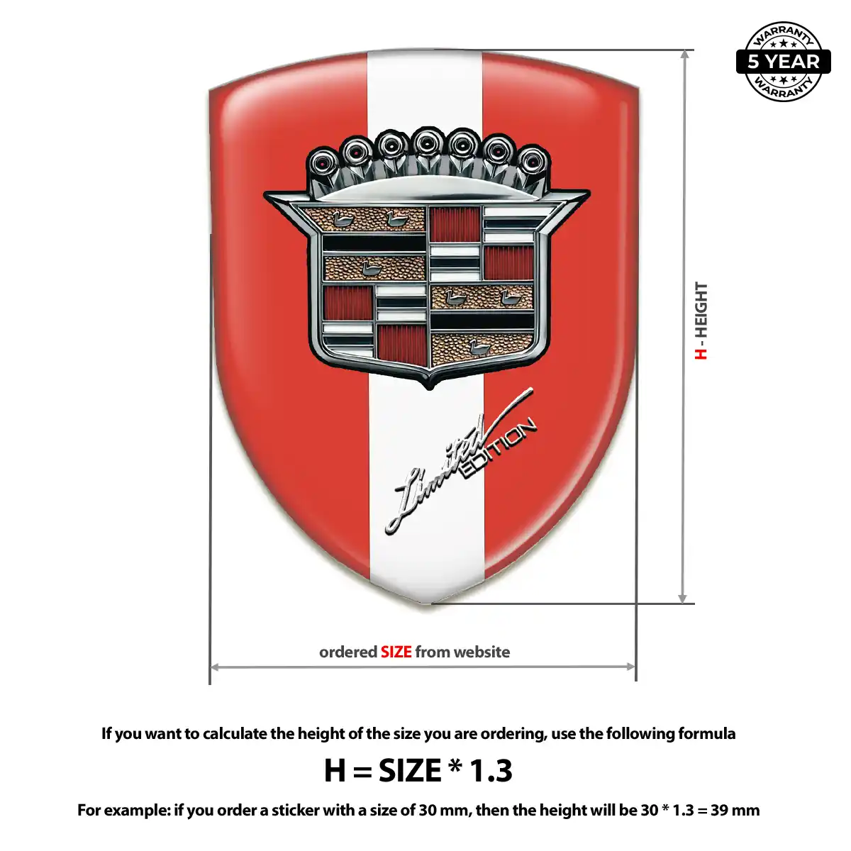 Cadillac 3D Emblem Sticker Refined Design
