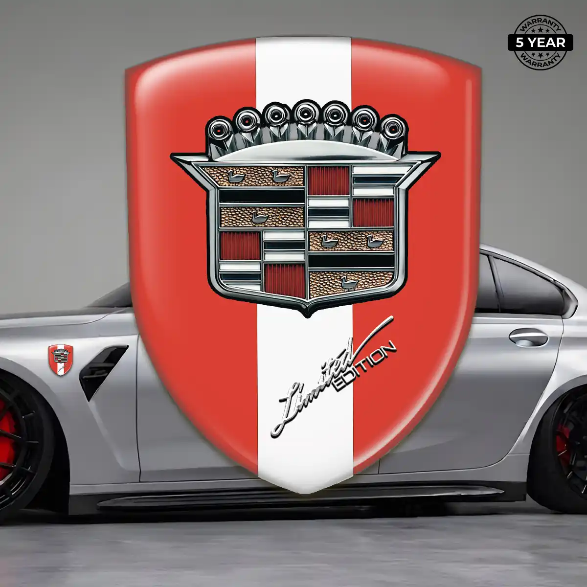 Cadillac 3D Emblem Sticker Refined Design