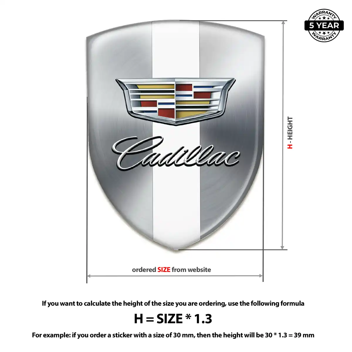 Cadillac 3D Emblem Sticker Signature Edition