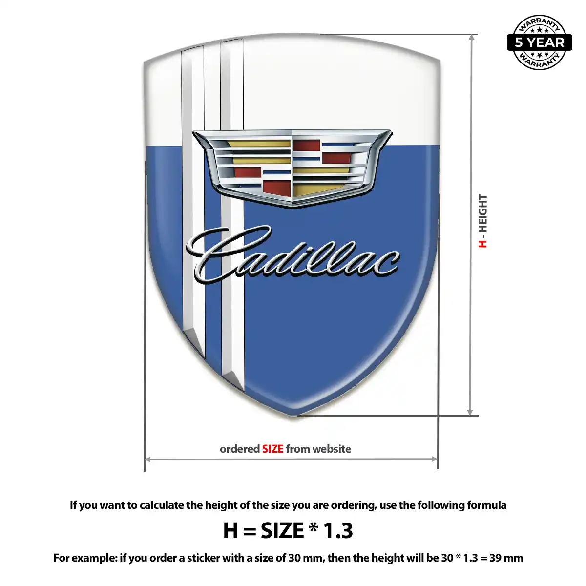 Cadillac 3D Emblem Sticker Signature Grade