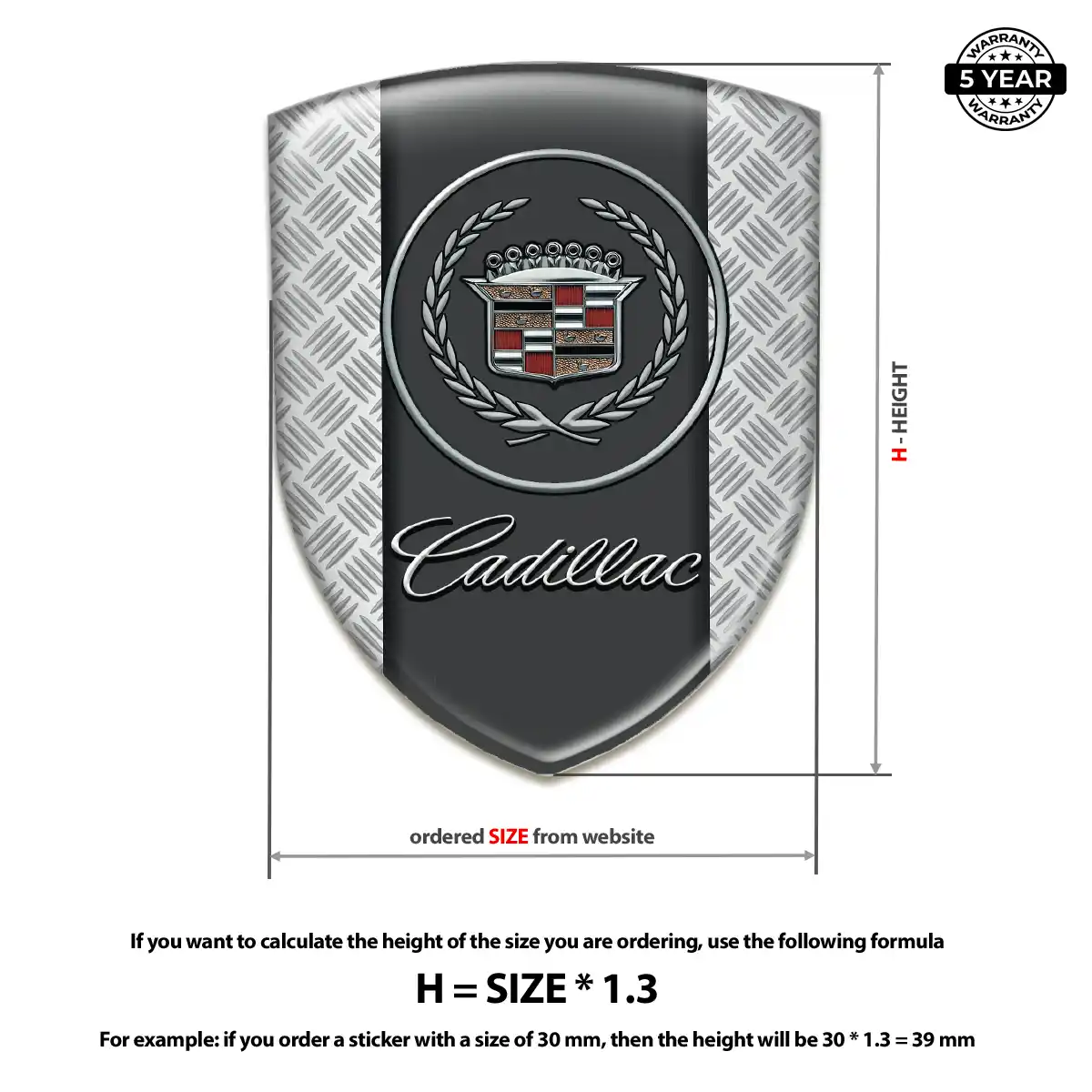 Cadillac 3D Emblem Sticker Sport Tuning