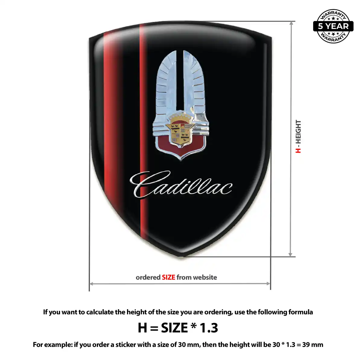 Cadillac 3D Emblem Sticker Street Tuning