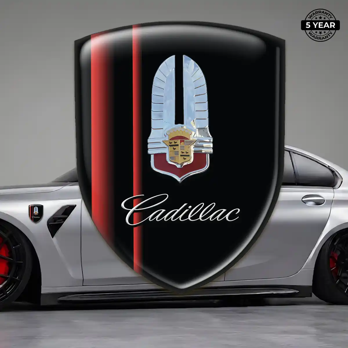 Cadillac 3D Emblem Sticker Street Tuning