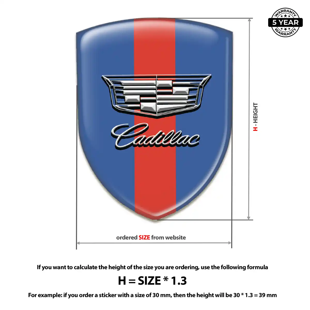 Cadillac 3D Emblem Sticker Vortex Elite