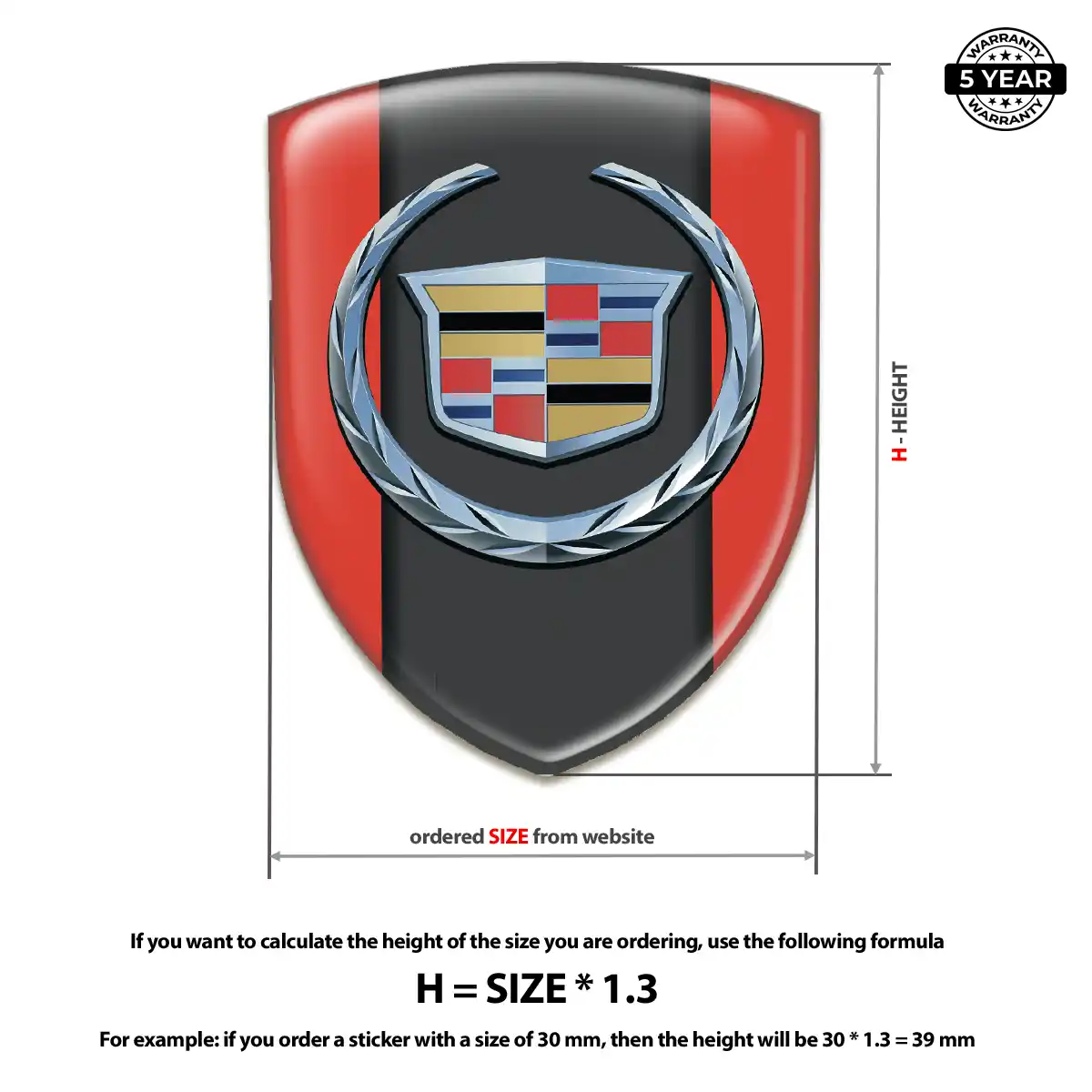 Cadillac 3D Gel Sticker Deluxe Edition