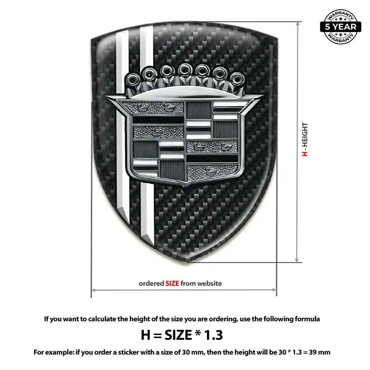 Cadillac 3D Gel Sticker Elite Edition