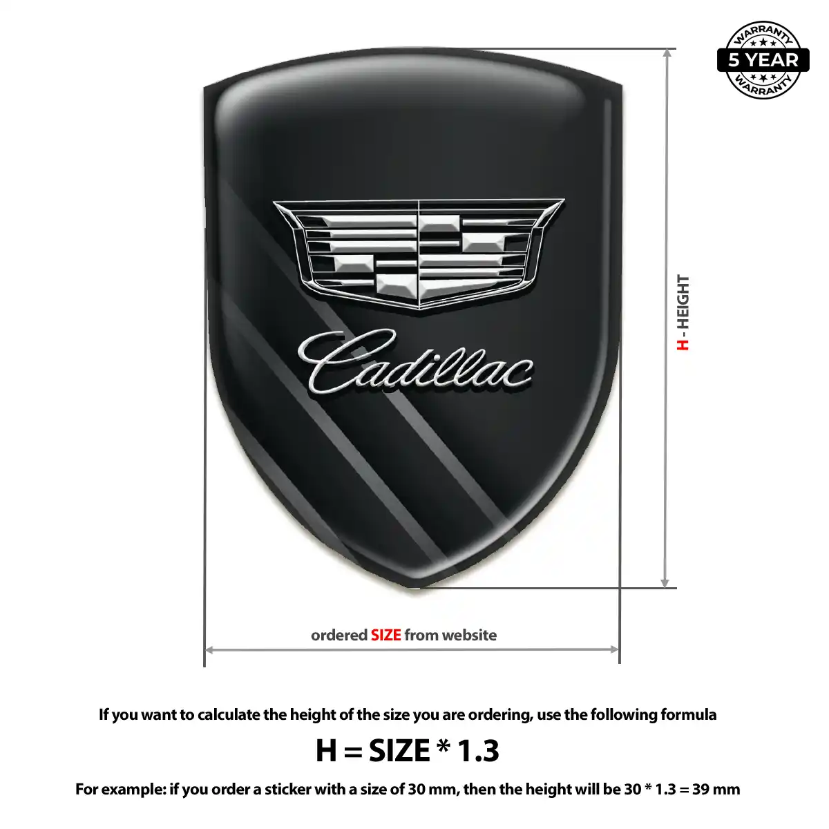 Cadillac 3D Gel Sticker Exclusive Series