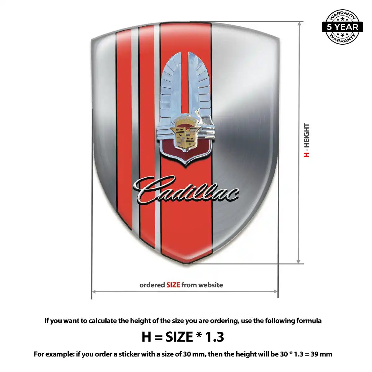 Cadillac 3D Gel Sticker Marked Edition