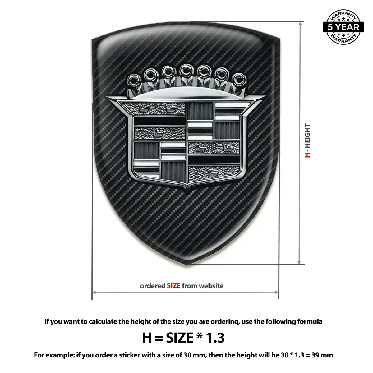 Cadillac 3D Gel Sticker Noble Edition