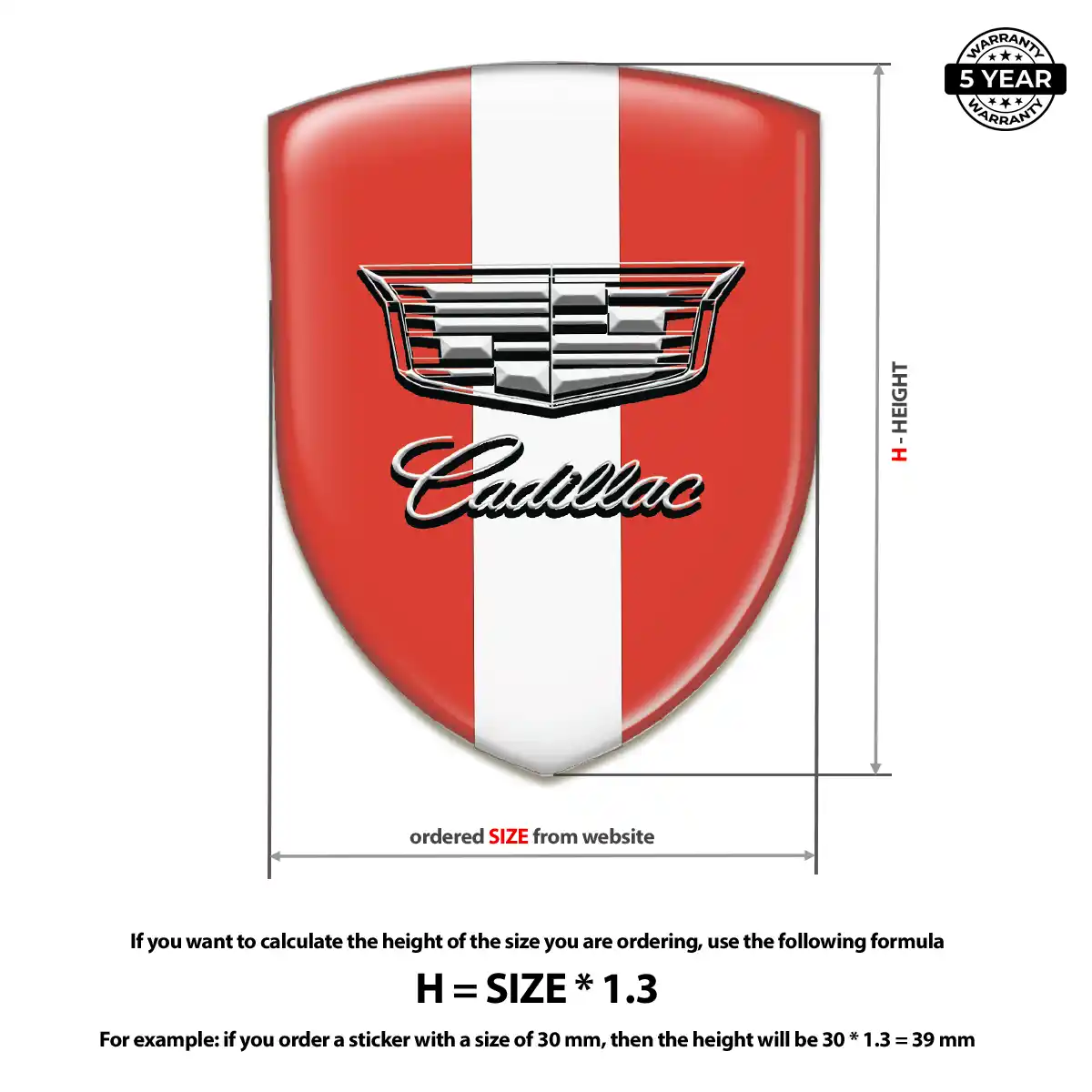 Cadillac 3D Gel Sticker Opulent Line