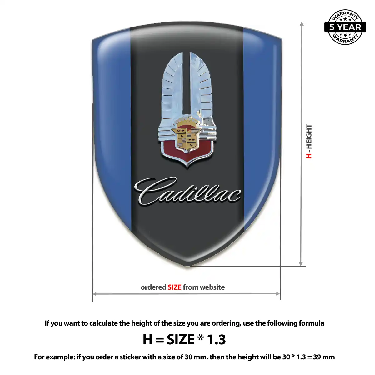 Cadillac 3D Gel Sticker Prime Quality